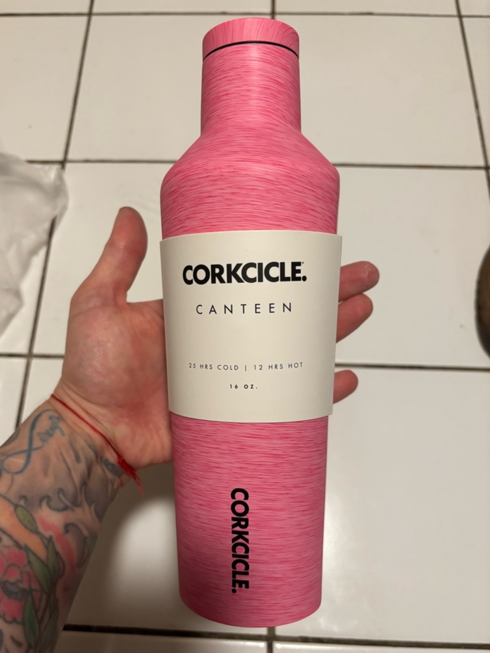 CORKCICLE 16 OZ HEATHERED PINK CANTEEN NWT